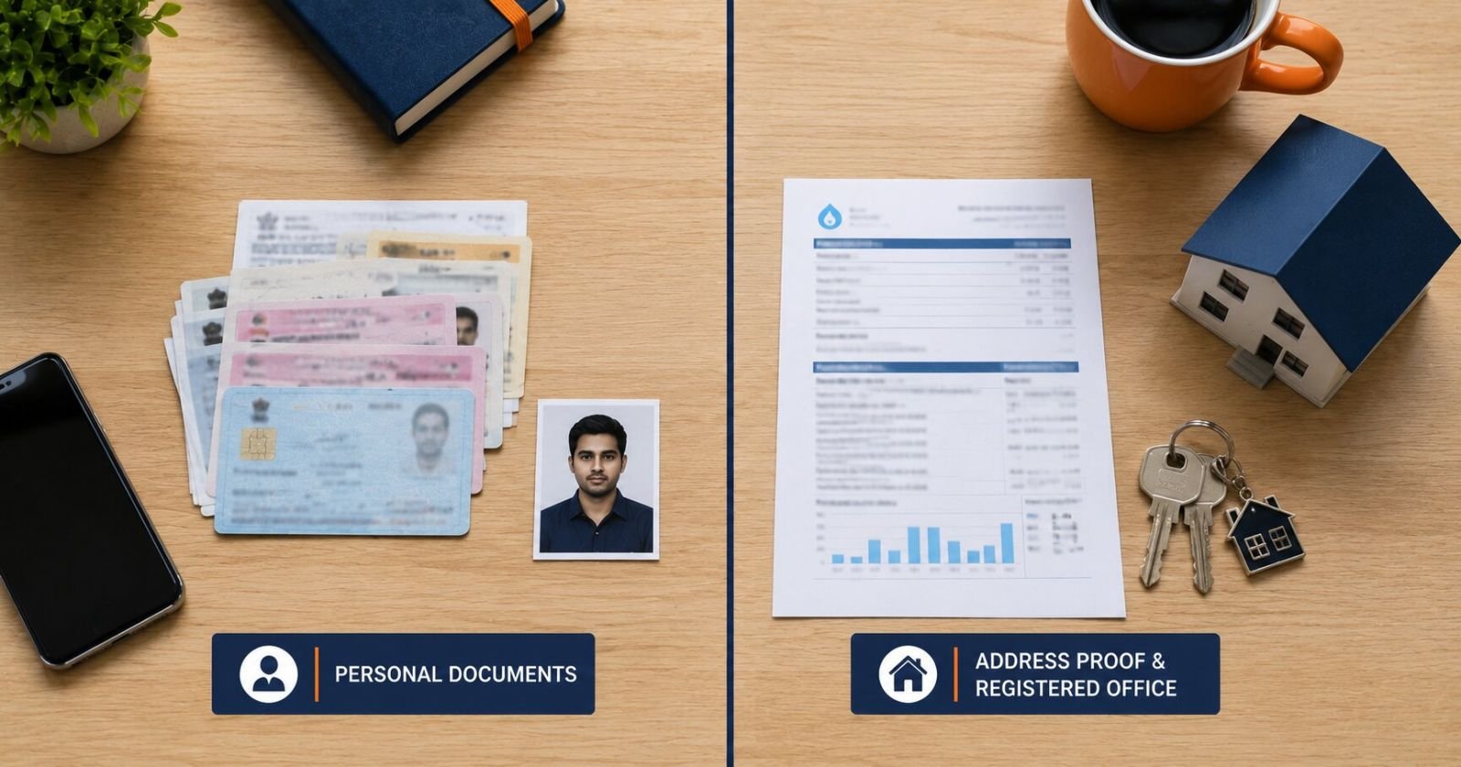 Documents for directors and for the registered office needed to register a company in India
