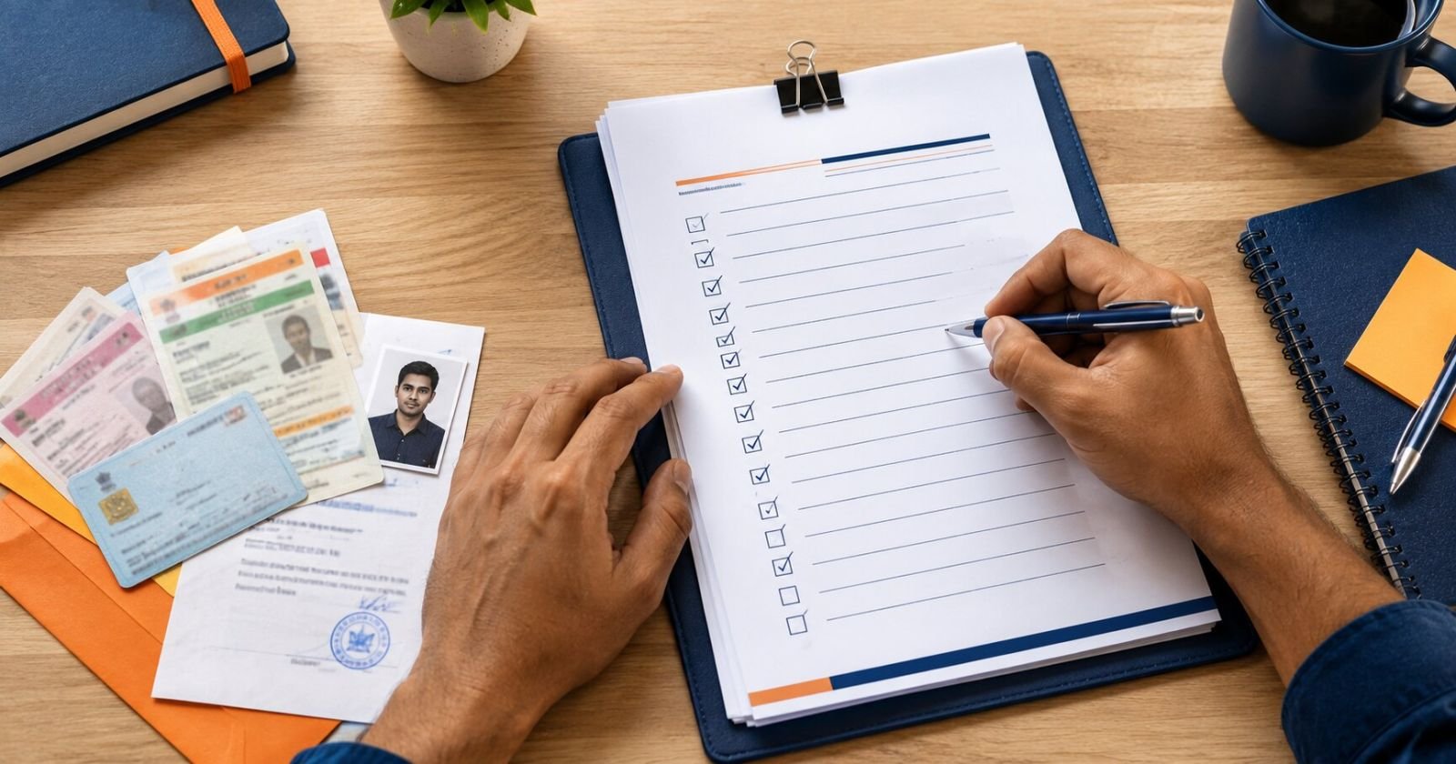 Founder ticking off a checklist of documents required for company registration in India