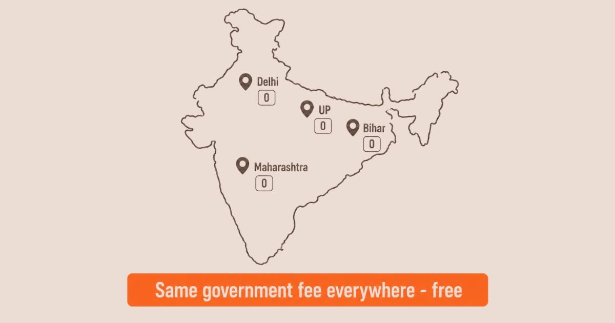 GST registration fee is the same across Delhi, Maharashtra, UP, Bihar and all of India