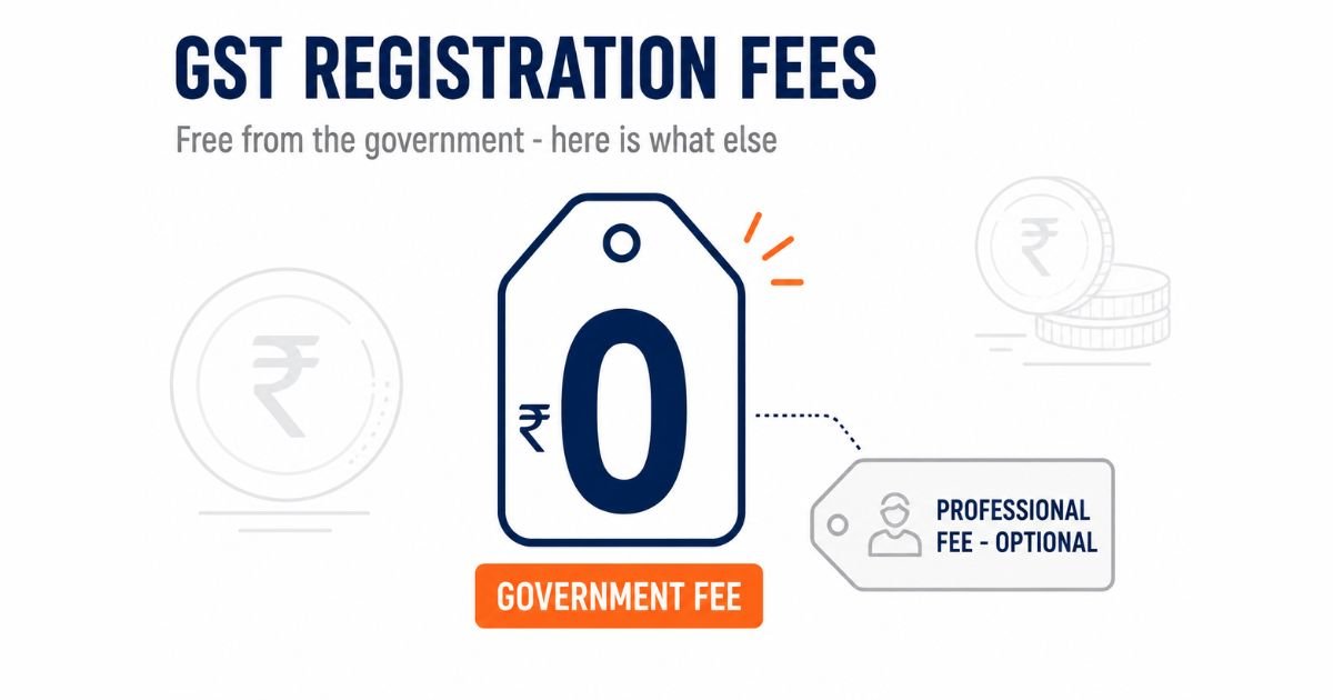GST registration is free from the government, with optional professional charges