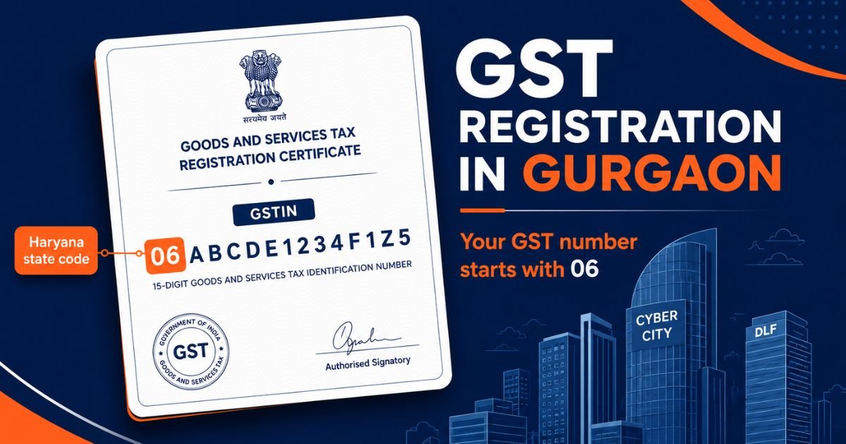 GST registration in Gurgaon showing GSTIN starting with Haryana state code 06