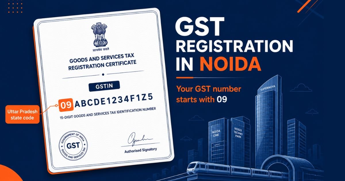 GST registration in Noida showing GSTIN starting with Uttar Pradesh state code 09