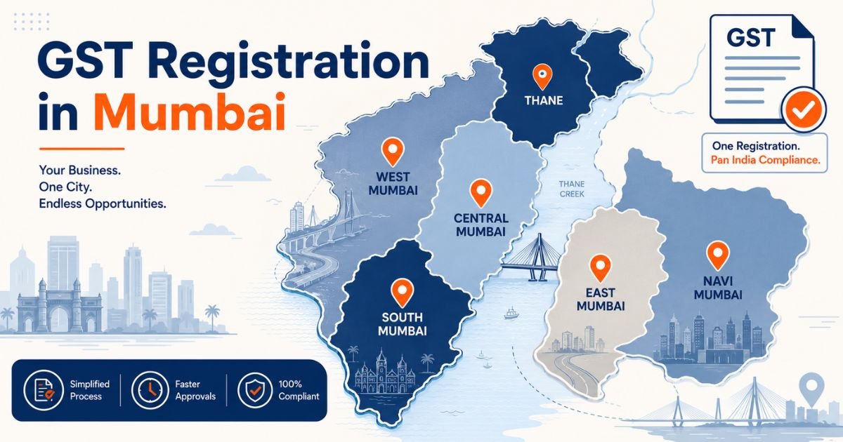 GST registration in Mumbai showing the city split across local GST offices by area