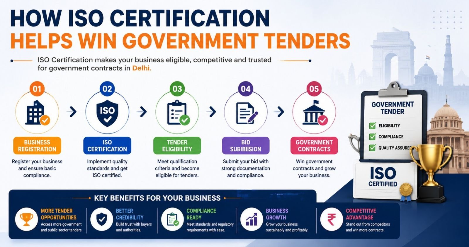 How ISO certification helps Delhi businesses qualify for government tenders and secure public sector contracts