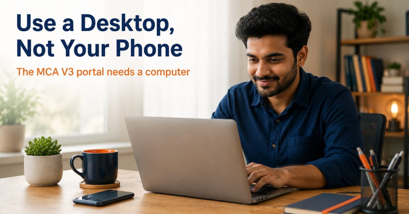 MCA V3 portal company registration works on desktop not mobile